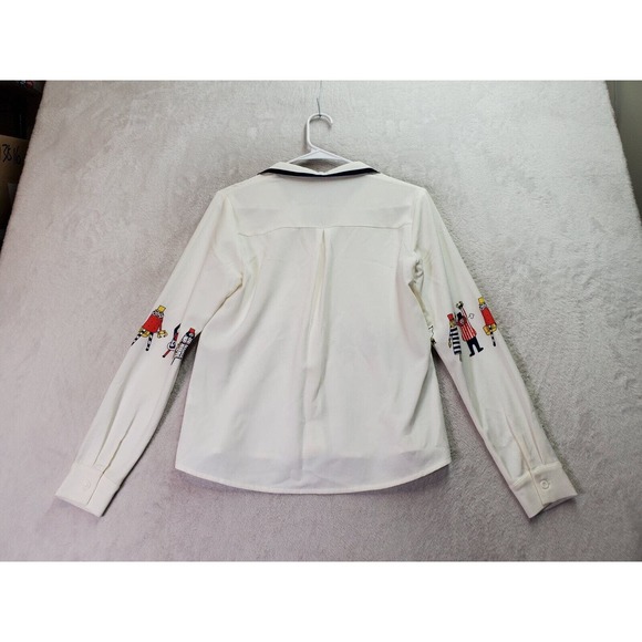 niB Buns by Hstyle Shirt Women Small Multi Long Casual Sleeve Collar Button Down - Picture 2 of 7